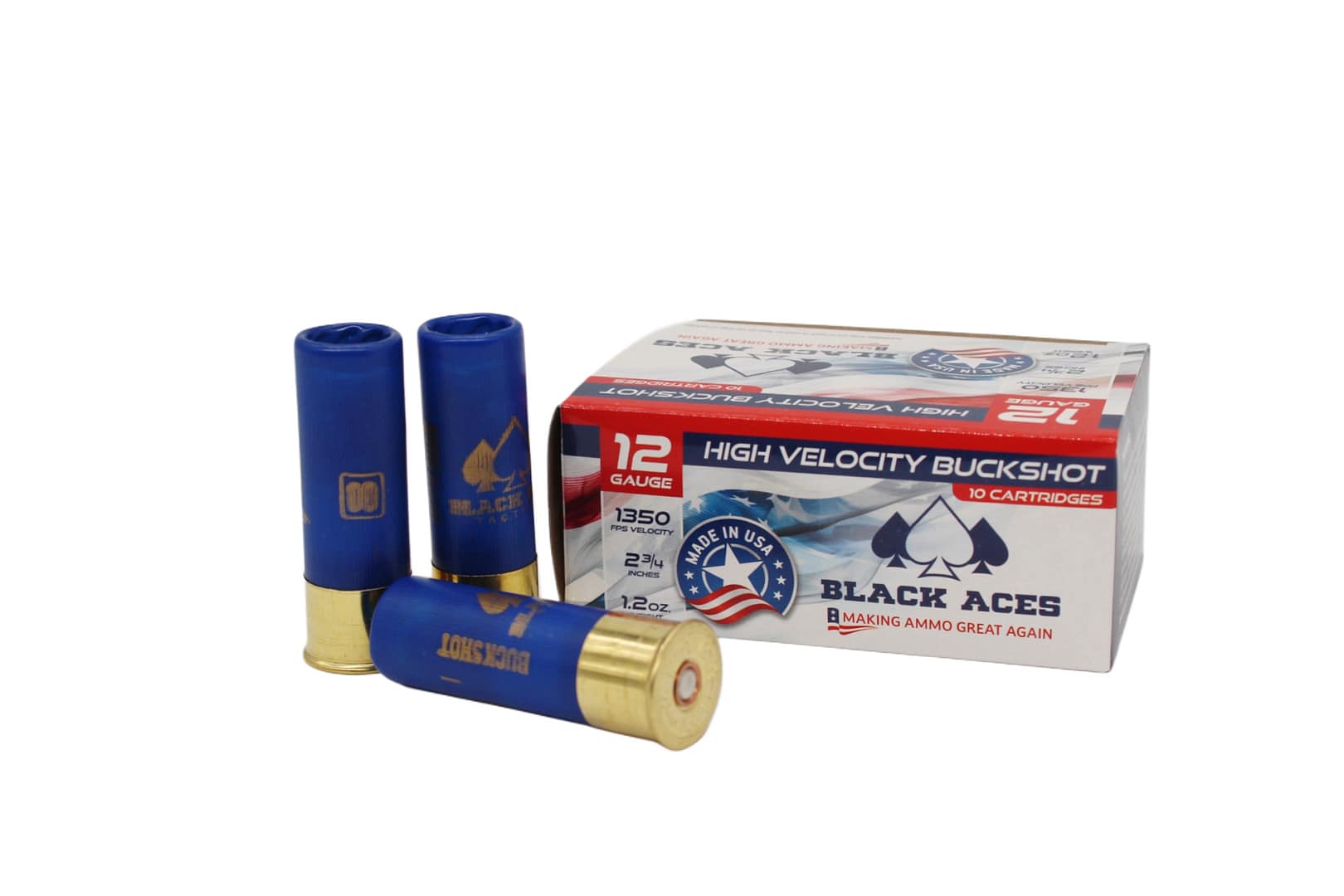 Double 00 Buckshot – Made in the USA – INDIVIDUAL BOX - Black Aces