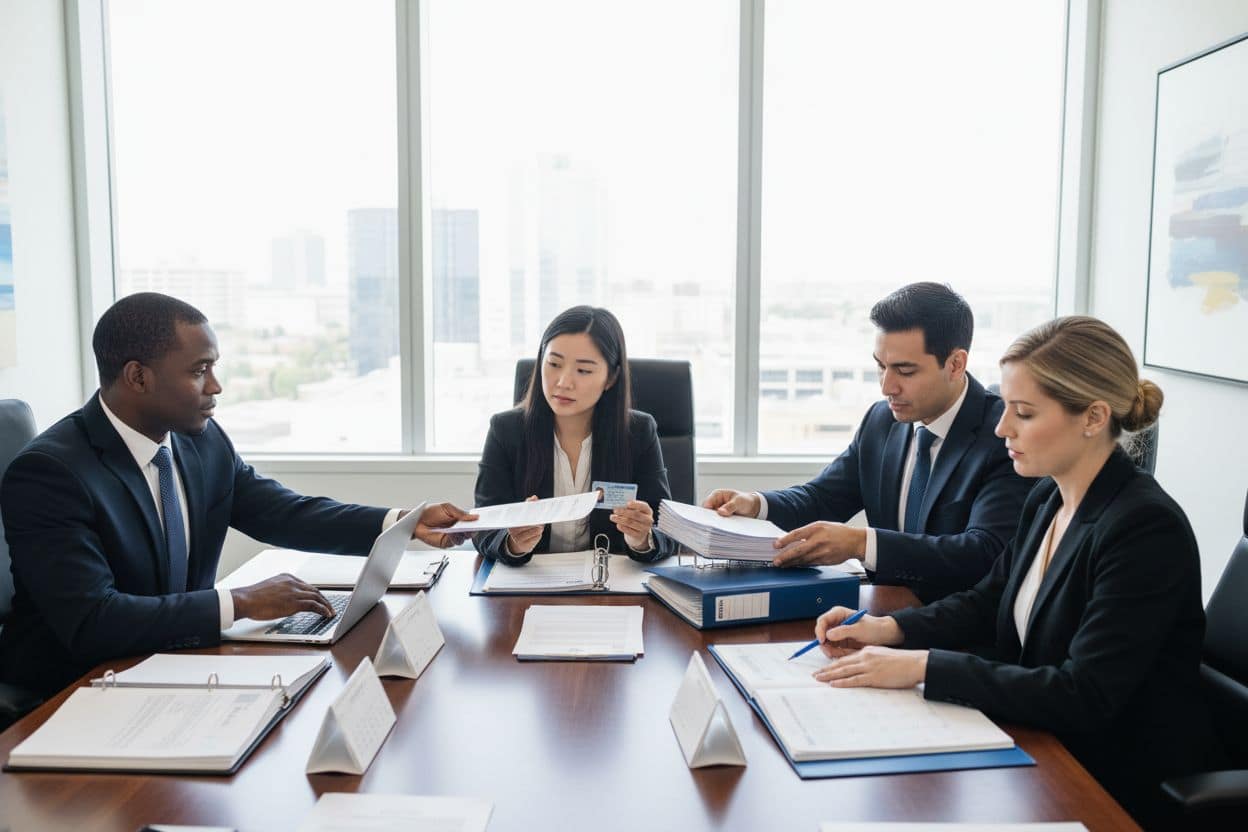 legal documents office teamwork