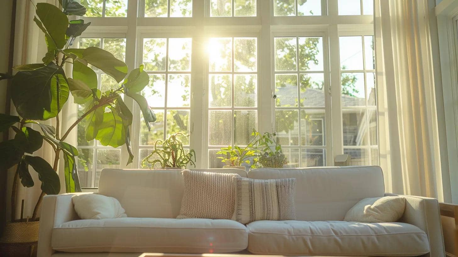 a pristine, sunlit room reveals sparkling surfaces and fresh decor, showcasing the transformative power of thorough post-renovation deep cleaning in a cozy sanford home.