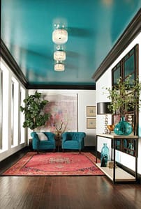 orlando popcorn removal team paints bright ceiling colors